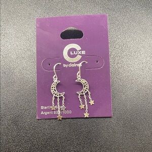 Claire's Luxe Silver Celestial Earrings
